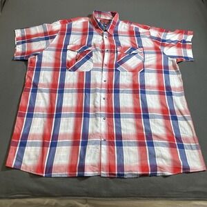 Dixxon The Fallen Short Sleeve Shirt Men's JR Red Blue Plaid Bamboo Blend